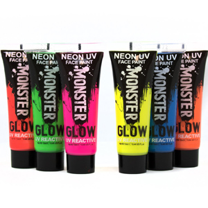 UV Neon Face and Body Glow Paint Set of 6