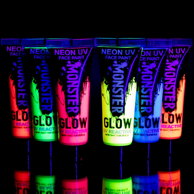 UV Neon Face and Body Glow Paint Set of 6