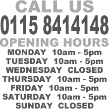 nottingham drum and guitar centre opening hours